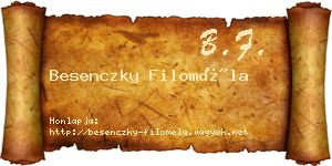 Besenczky Filoméla névjegykártya
